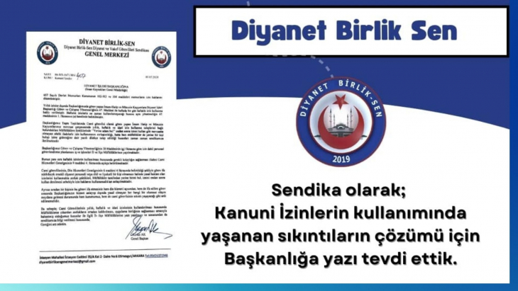 İDARİ İZİNLERLE İLGİLİ BAŞKANLIĞA YAZI YAZILDI